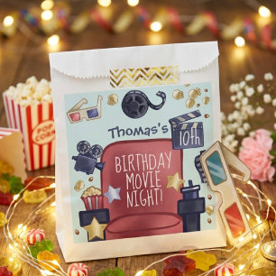 Birthday movie night favour bags