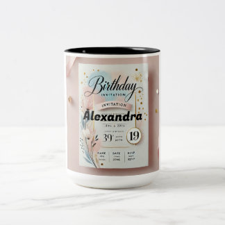 birthday mug, happy birthday gift, birthday coffee Two-Tone coffee mug