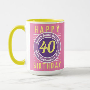 Birthday Mug with Age, Name, & Date