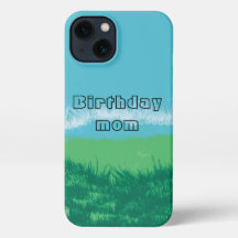 Birthday Mum -Modern -Blue-Nature-Cover Phone Case