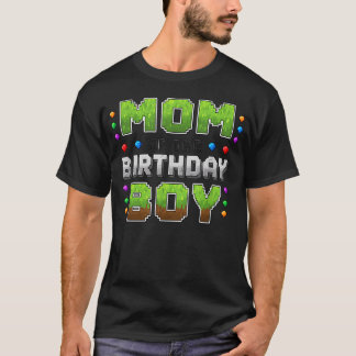 Birthday Mum Of The Birthday Boy Pixel Gamer T-Shirt