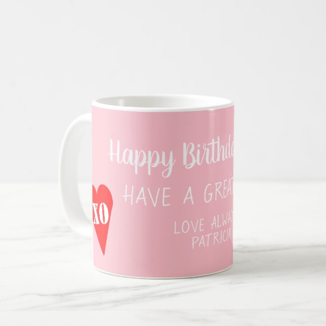 Birthday Mum Red Heart Coffee Mug (Front Left)
