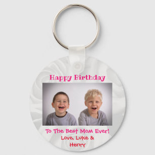 Birthday Mum World's Best Ever Cute Kids Photo Key Ring