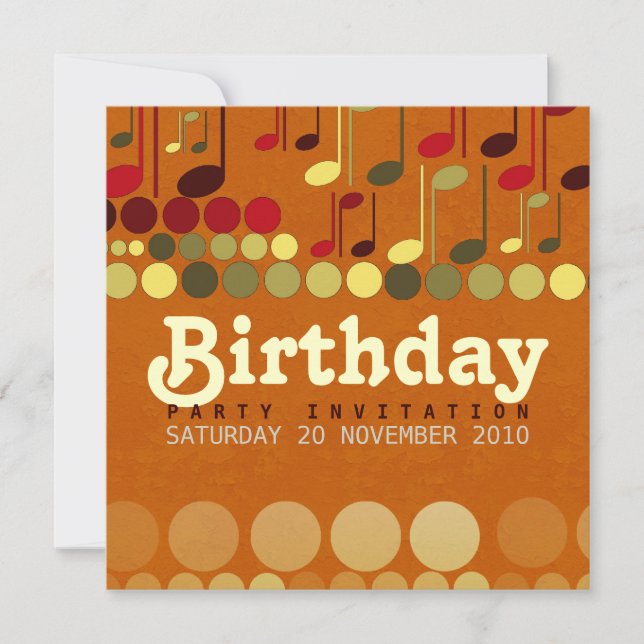 Birthday Music Fun Invitation (Front)