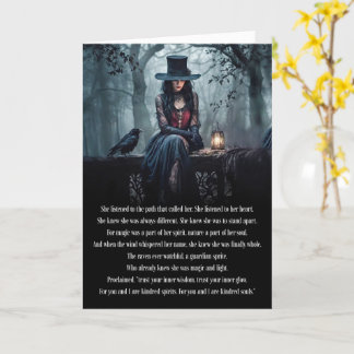 Birthday Mystical with Raven Gothic Wicca Pagan Card