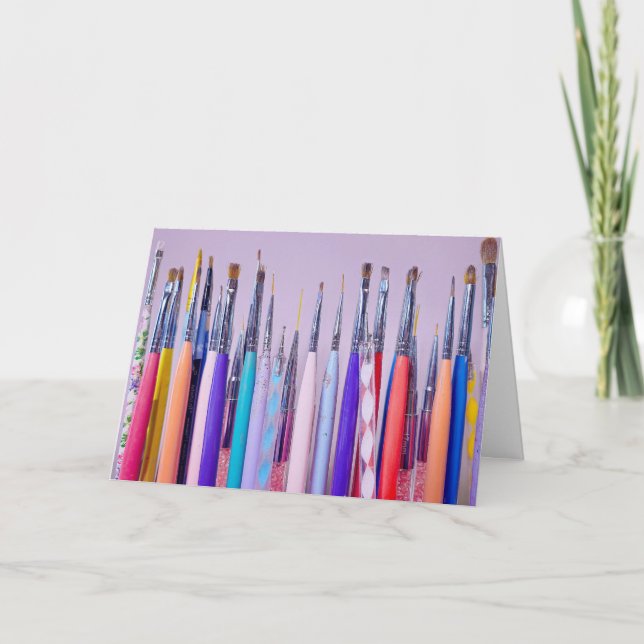 Birthday Nail Art Brush Collection Card (Front)