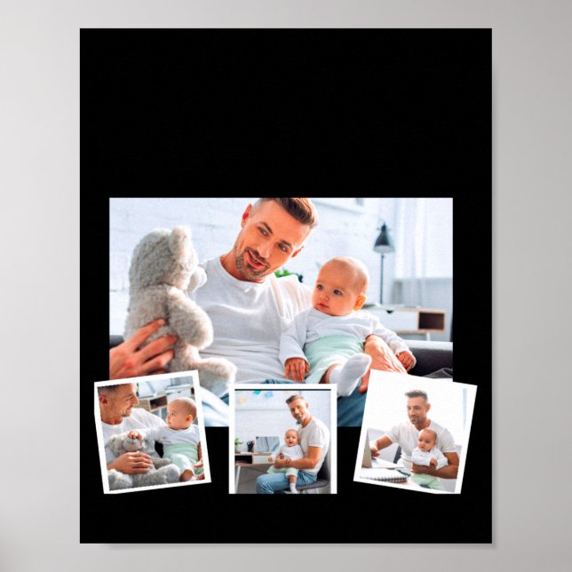 Birthday Name Age Photo Collage  Poster (Front)