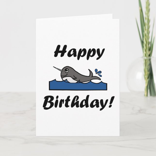 Birthday Narwhal Card (Front)