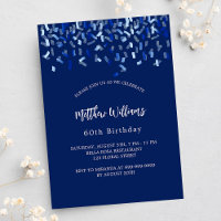 Birthday navy blue confetti men guy party