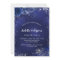 Birthday navy blue flowers silver sparkles