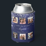 Birthday navy blue friends photo can cooler<br><div class="desc">A gift from friends for a woman's 21st birthday, celebrating her life with a collage of 6 of your photos of her, her friends, family, interest or pets. Personalise and add her name, age 21 and your names. White text. A chic navy blue background colour. The blue colour is uneven....</div>
