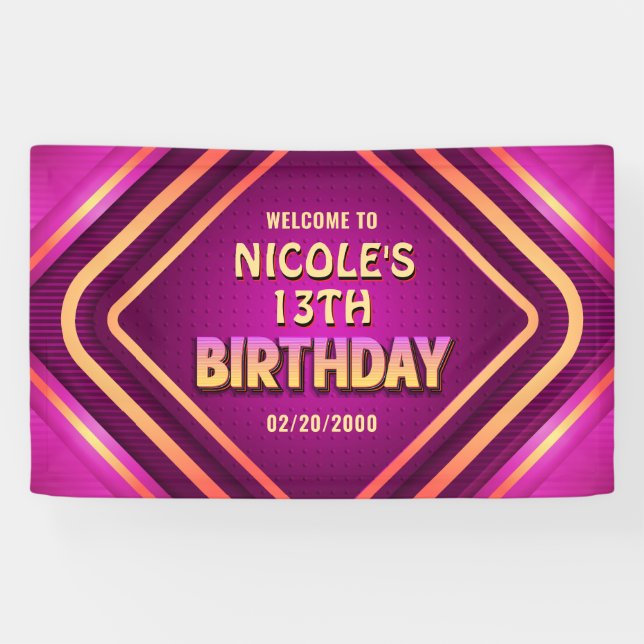 Birthday Neon Banner (Horizontal)