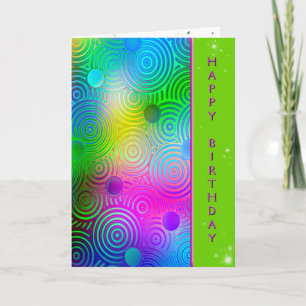 Birthday Neon Contemporary Circles Card