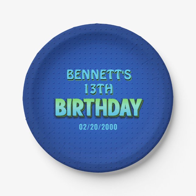 Birthday Neon Paper Plate (Front)