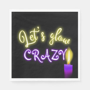 Birthday Neon Sign with Candle Napkin