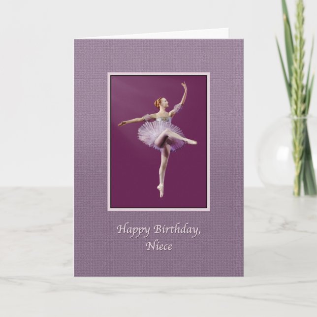 Birthday, Niece, Ballerina in Purple Card (Front)