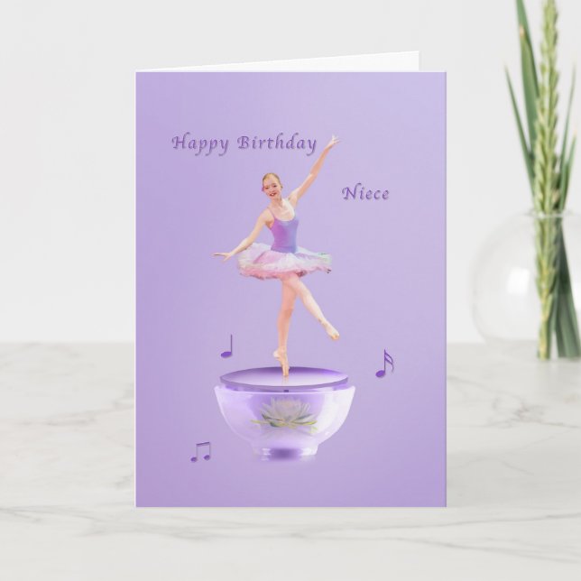 Birthday, Niece, Music Box Ballerina Card (Front)