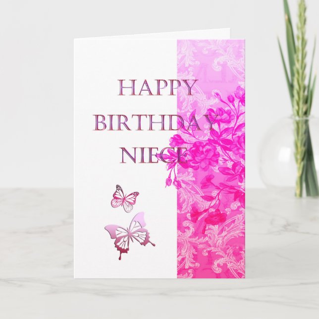 Birthday Niece (pink) Card (Front)