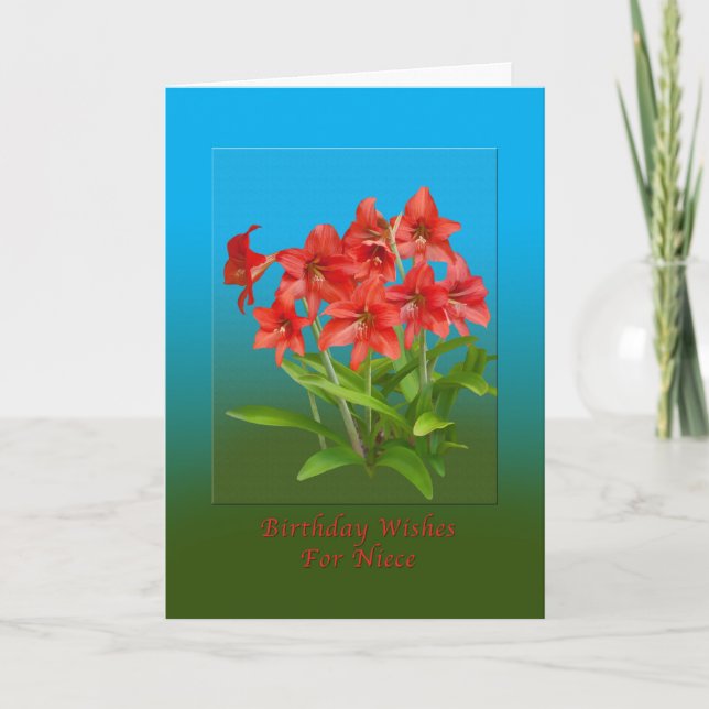Birthday,  Niece, Red Day Lilies Card (Front)