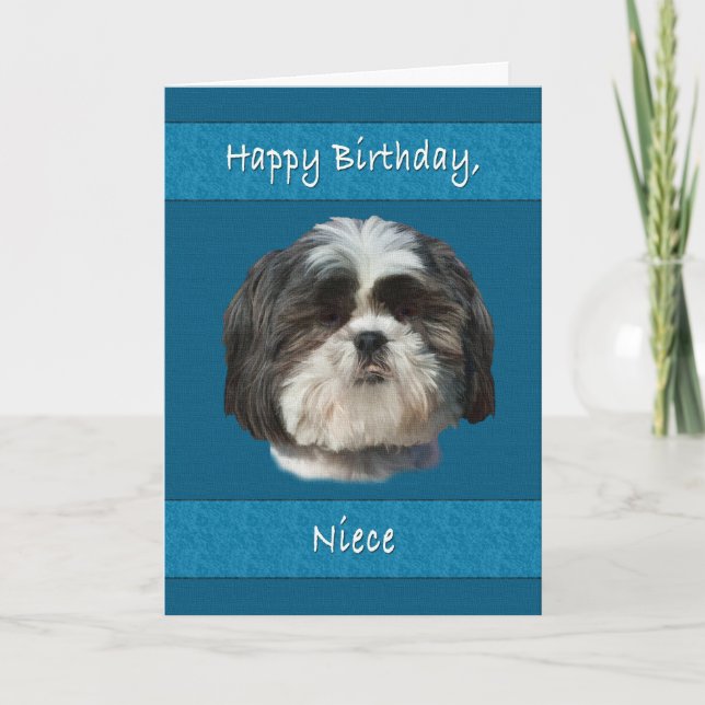 Birthday,  Niece, Shih Tzu Dog Card (Front)
