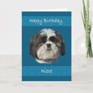 Birthday,  Niece, Shih Tzu Dog Card