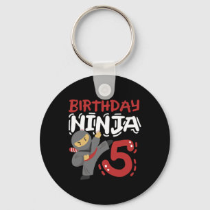 Birthday Ninja 5 Years Old Karate Kids 5th Birthda Key Ring