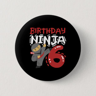 Birthday Ninja 6 Years Old Karate Kids 6th Birthda Cm Round Badge