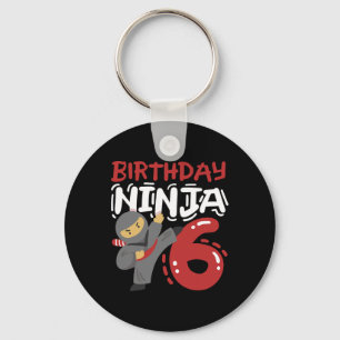 Birthday Ninja 6 Years Old Karate Kids 6th Birthda Key Ring