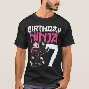 Birthday Ninja 7 Girl Pink Shinobi Themed 7th B-Da T-Shirt