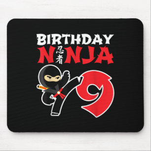 Birthday Ninja - 9 Year Old Ninja Party - Birthday Mouse Mat