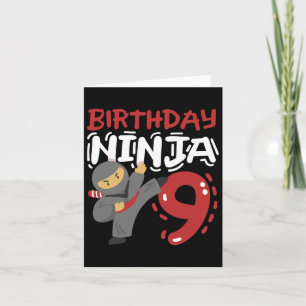 Birthday Ninja 9 Years Old Karate Kids 9th Birthda Card