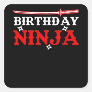 Birthday Ninja Fighter Birthday Child Square Sticker