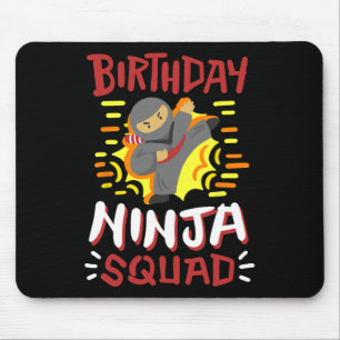 Birthday Ninja Squad Karate Girls Boys Kid Bday Pa Mouse Mat