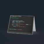 Birthday Notepad Computer Programmer Dark Mode Card<br><div class="desc">Your greeting displayed on a notepad in coder format and in dark mode. Perfect for computer scientist,  data scientist,  it consultant,  dedicated web designer,  flash developer,  software programmer,  project leader,  project manager and software tester.</div>