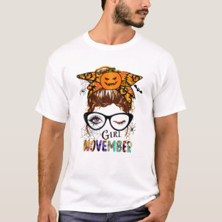 Birthday November Costume Party With Pumpkin For H T-Shirt