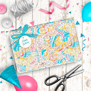 Birthday Number Word Cloud Sixty B ID270 Wrapping Paper