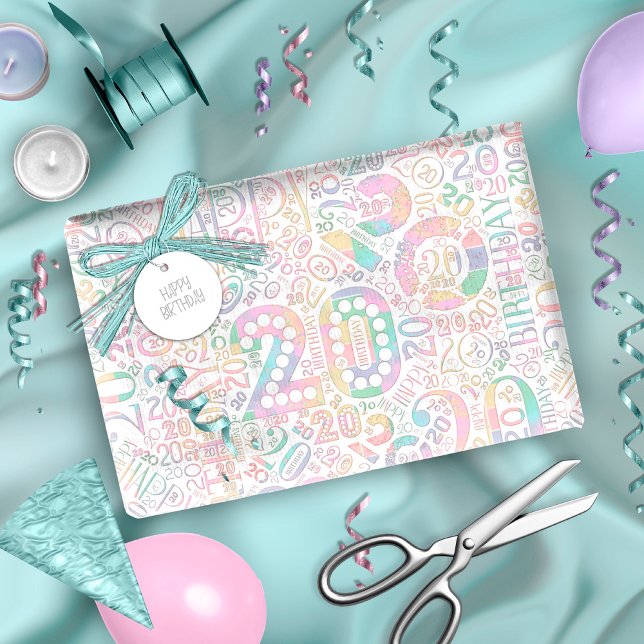 Birthday Number Word Cloud Twenty A ID270 Wrapping Paper (Creator Uploaded)