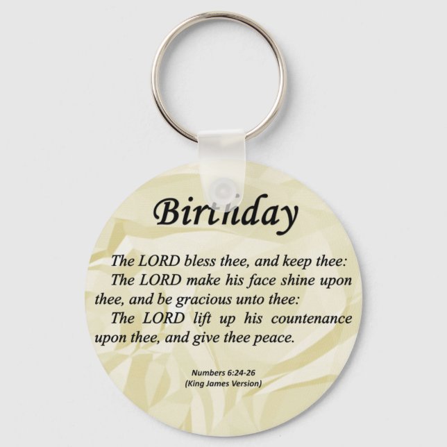 Birthday Numbers 6-24 Key Ring (Front)