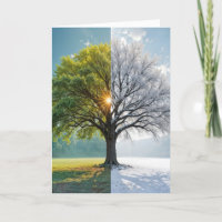 Birthday Oak Tree In Dual Seasons