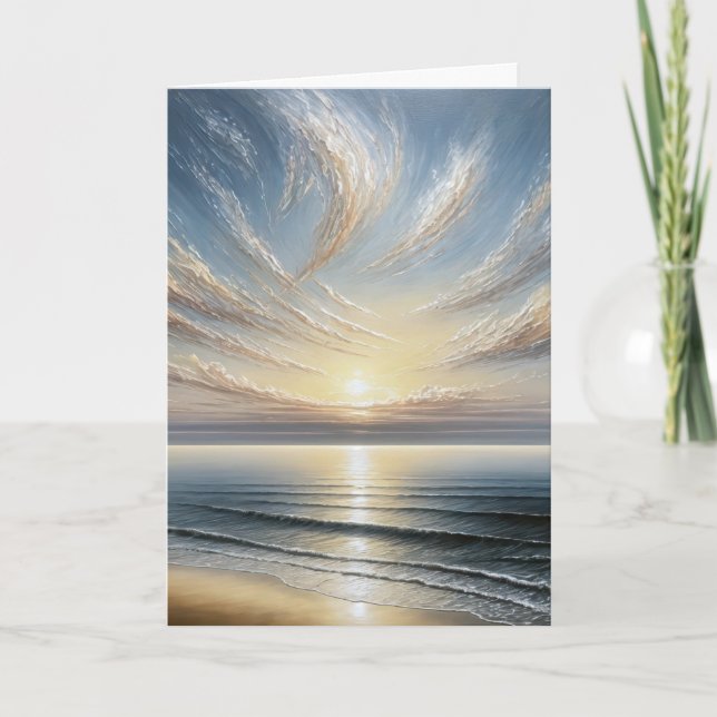 Birthday Ocean Sunrise Seascape  Card (Front)