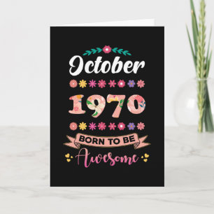 Birthday October 1970 Gift Woman Card