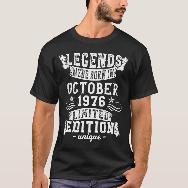 Birthday October 1976 Year  Used Legends T-Shirt (Front)