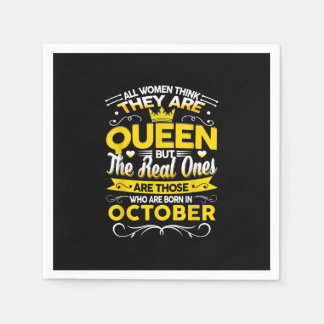 Birthday October Gift | Born In October Queen Napkin