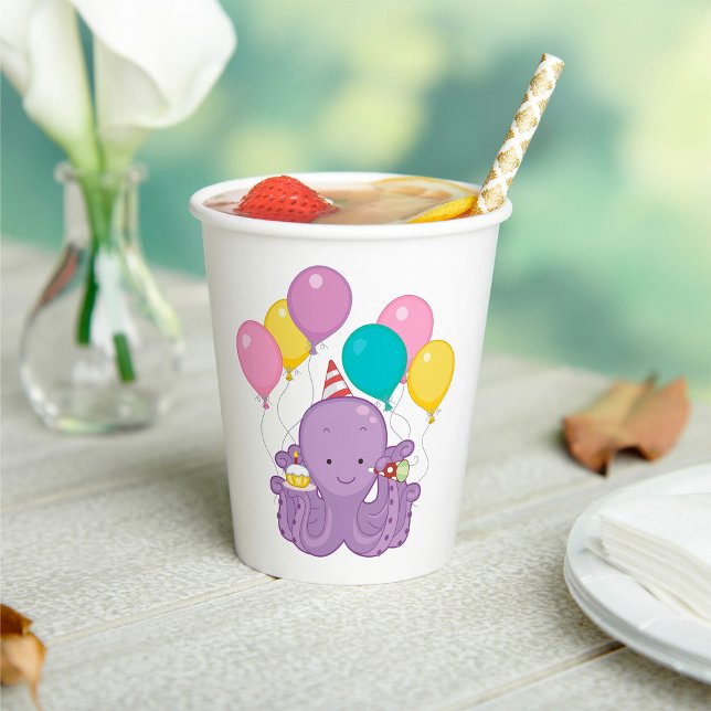 Birthday Octopus with Balloons and Cupcake Paper Cups (Creator Uploaded)
