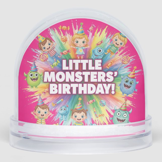 Birthday of Little Monsters, by Natasha Us   Snowglobe (Front)