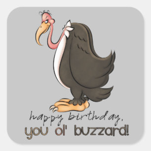 Birthday old buzzard mens party sticker