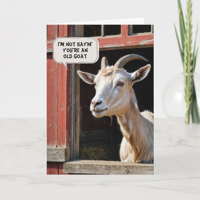  Birthday Old Goat In Barn Card (Front)