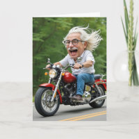 Birthday Old Man Riding a Motorcycle