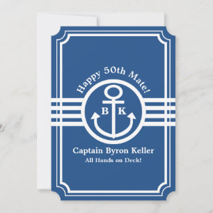 Birthday on a Boat - Nautical Theme Custom Invitation