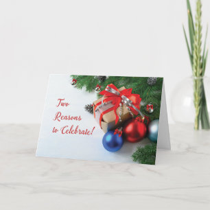 Birthday on Christmas Double the Celebration Card